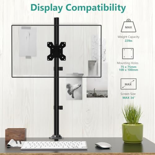 WALI Tall Monitor Arm Mount for Desk for 13-34 inch Screens, 22 lbs per Arm - Image 3