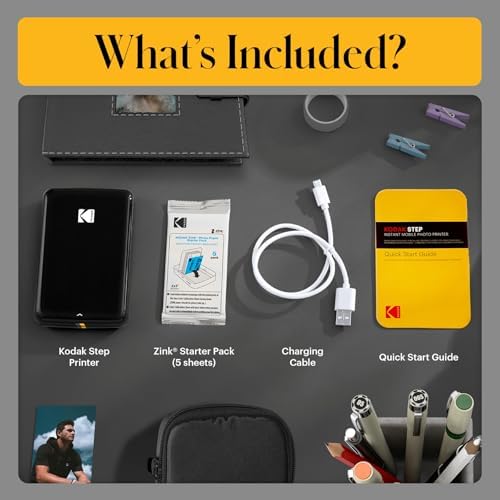 KODAK Step Instant Smartphone Photo Printer, Portable Mini Color Wireless Mobile Printer, Zink 2x3” (5.1x7.5 cm) Sticky-Back Photos, Bluetooth Compatible with iOS & Android Devices, Editing App, Black - Image 3