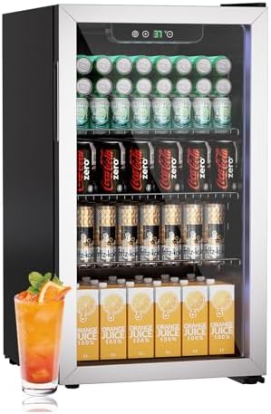 Erivess 3.1 Cu Ft Mini Fridge, 110 Cans Freestanding Beverage Refrigerator by Erivess