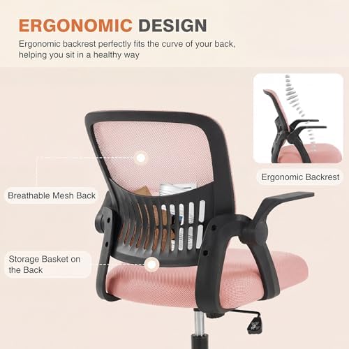 Sweetcrispy Computer Desk Chair, Mesh Office Chair, Lumbar Support - Image 4