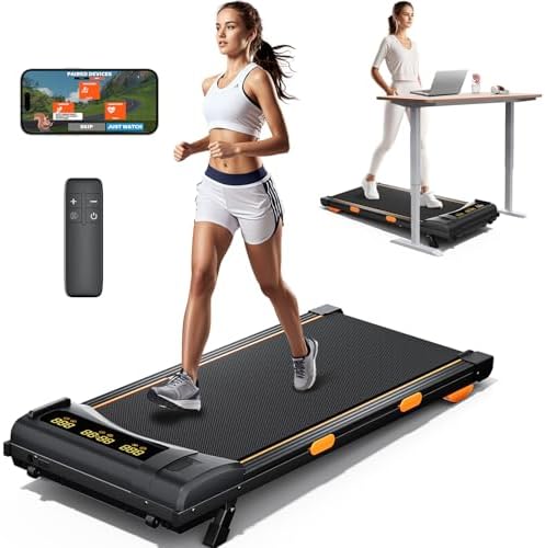 Walking Pad Treadmill with Incline for Home, 2.5HP Under Desk Treadmill for Walking, 300lb Weight Capacity, Compact for Small Spaces & Carpet, Remote Control & APP, Home Gym by HONRISE