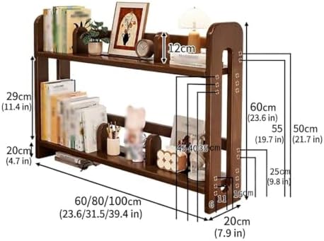Adjustable Desktop Bookshelf, Solid Wood Countertop Organizer Shelf - Image 2