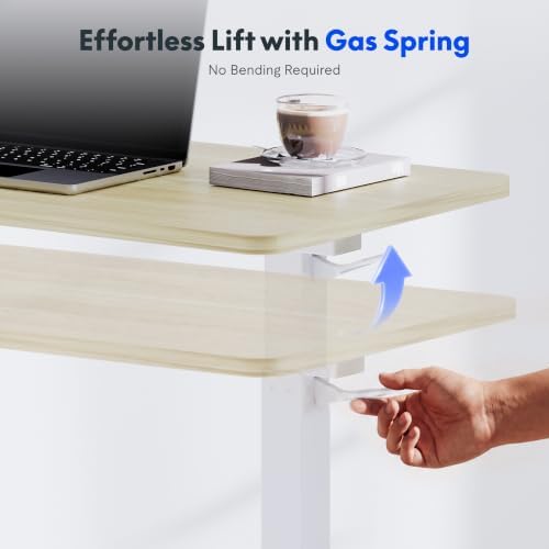 FLEXISPOT H7 28" Pneumatic Height-Adjustable Overbed Table with Wheels - Image 4