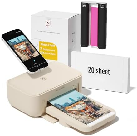 HPRT 4x6 Photo Printer with 20 Sheet Photo Paper& 1 Ribbon by HPRT