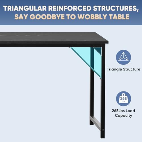 DUMOS 63 Inch Small Computer Desk, Gaming Desks for Home Office Bedroom - Image 6