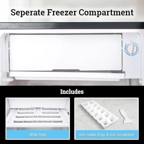 Igloo 2.6 Cu.Ft Mini Fridge with Freezer- Single Door Compact Refrigerator with Glass Shelves for Homes, Dorms & Offices- Keep Snacks, Drinks & Frozen Foods Cool with Temperature Control Fridge- Black - Image 6