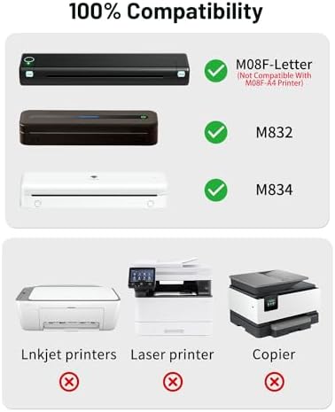 Phomemo Thermal Printer Paper 8.5''×11'' for M08F M832D M832 M834, 100Pcs - Image 3