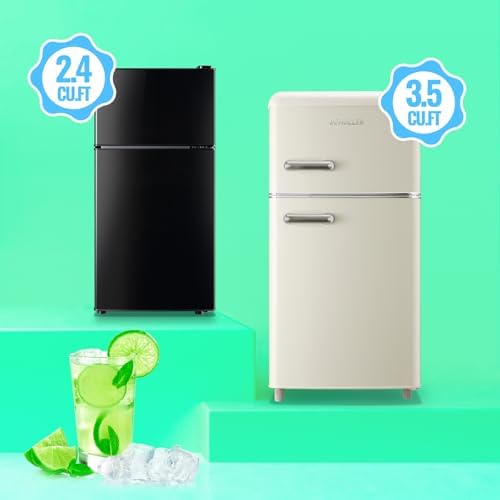 DEMULLER 45L Personal Double‑Door Mini Fridge With Freezer, Black - Image 5