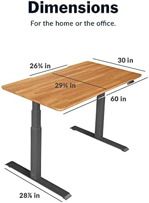 Vari Classic Electric Standing Desk - VariDesk Height Adjustable Sit/Stand Desk - Dual Motor with Memory Presets, Stable T-Style Legs - Gaming or Home Office Workstation - 60”x30”, Butcher Block - Image 2
