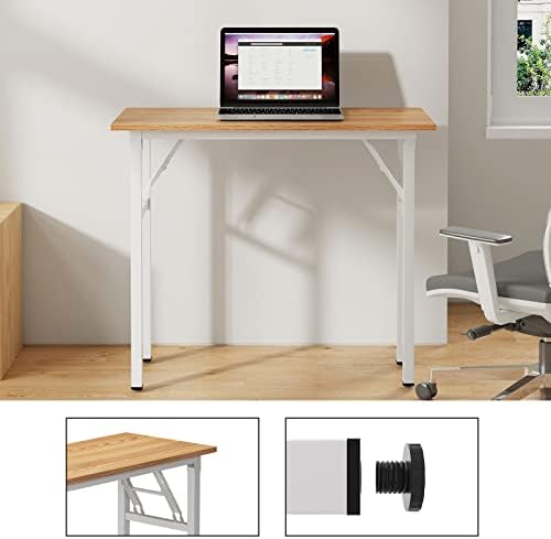 Need Small Computer Desk 31.5 in Folding Home Office Table Teak - Image 5