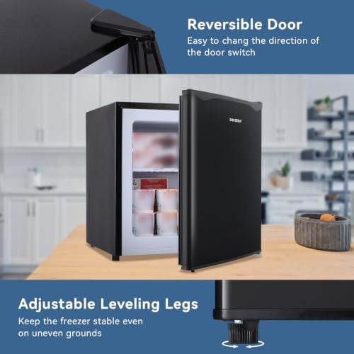 BANGSON 1.1 Cu.ft Upright Mini Freezer for Dorm Bedroom Black - Image 6