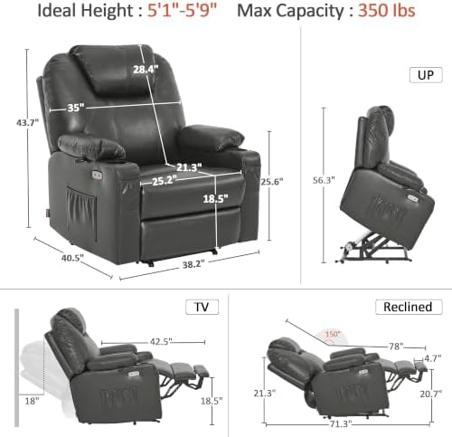 MCombo Power Lift Recliner Chair for Elderly, Heat and Massage R7045 - Image 3