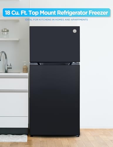 Commercial Cool 18 Cu. Ft. Top Mount Refrigerator with Freezer, 2-Door Refrigerator with Top Freezer and Adjustable Temperature Control, Ice Maker Ready, Energy Star Certified, Black - Image 2