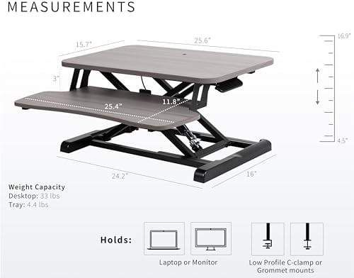 VIVO Dark Gray 26 inch Standing Desk Converter, DESK-V026KG - Image 3