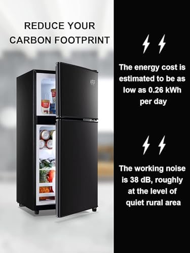 Refrigerator with Freezer 3.5 Cu.Ft Top-Freezer Compact Refrigerator Black - Image 3