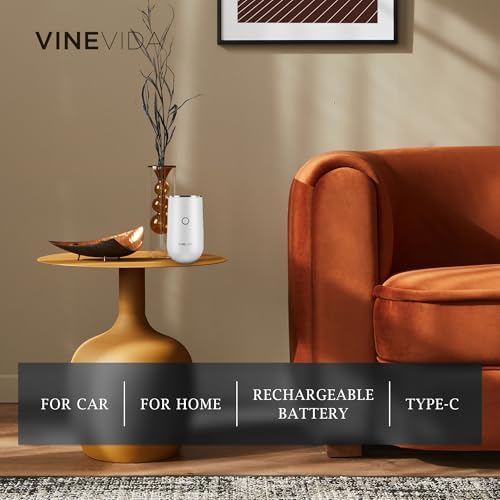 VINEVIDA Waterless Diffuser - Essential Oil Diffuser for Home - White Scent Diffuser for Home, Battery Operated Aromatherapy Diffuser - Car, Room Fragrance Air Diffuser - Image 5