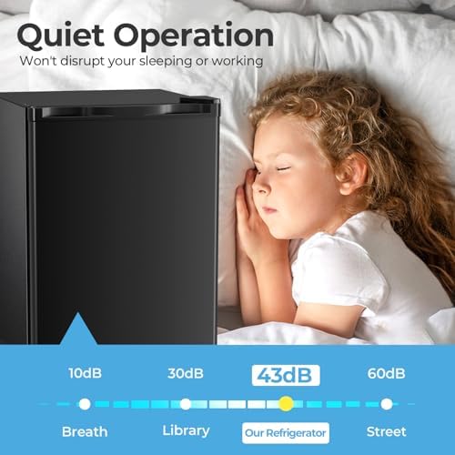 Antarctic Star 2.56 Cu.ft Single Door Compact Refrigerator with Mini Freezer, Adjustable Temperature Control with Removable Glass Shelves, Perfect for Homes, Offices, Dorms, Black - Image 4