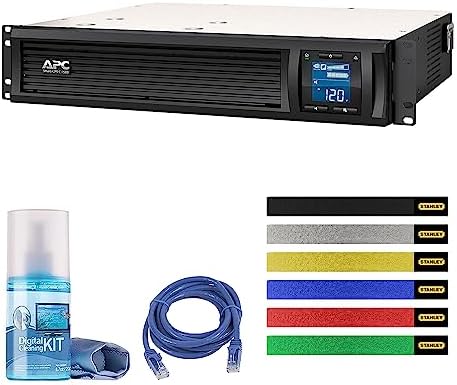 APC 1500VA UPS SMC1500-2UC Rack Mount Sinewave Battery Backup Bundle by APCbySchneider-Electric