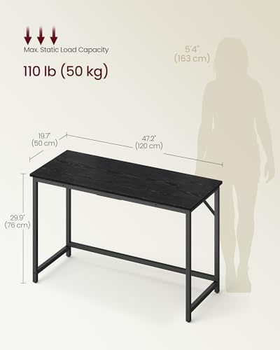 VASAGLE Computer Desk, Steel Frame Gaming Desk for Home Office, 47.2 Inch - Image 3