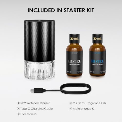 Airversa RD2 Waterless Essential Oil Diffuser Starter Kit, Black - Image 7