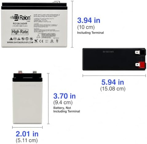 Raion Power APCRBC154/RBC154 Compatible 12V 6Ah 24W High Rate Battery for APC Back-UPS BE600M1, BN650M1, BE600M1-LM, BN675M1, BE670M1, BN600U1 - Image 2