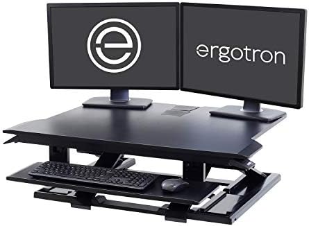 Ergotron – WorkFit-TX Standing Desk Converter, Dual Monitor Sit Stand Ergonomic Desk Riser for Tabletops – 32 Inch Width, Black by Unknown