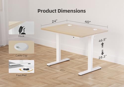 YDN 40 x 24 Inch Nature Electric Standing Desk - Image 3
