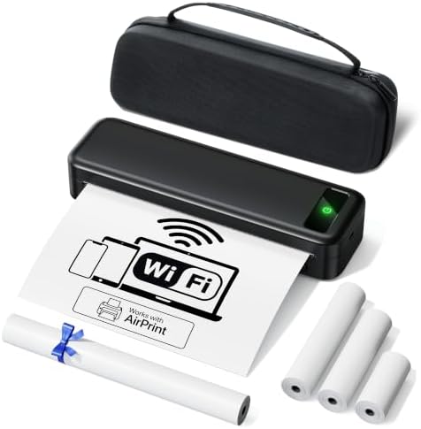 TATTMUSE AirPrint Wi-Fi Inkless Portable Printer for Travel, 8.5x11, Black by TATTMUSE