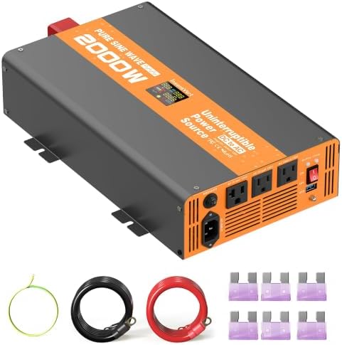 2000W Sump Pump Battery Backup, Uninterruptible Power Source with Pure Sine Wave Inverter & LCD, 10ms Auto Switch by Unknown