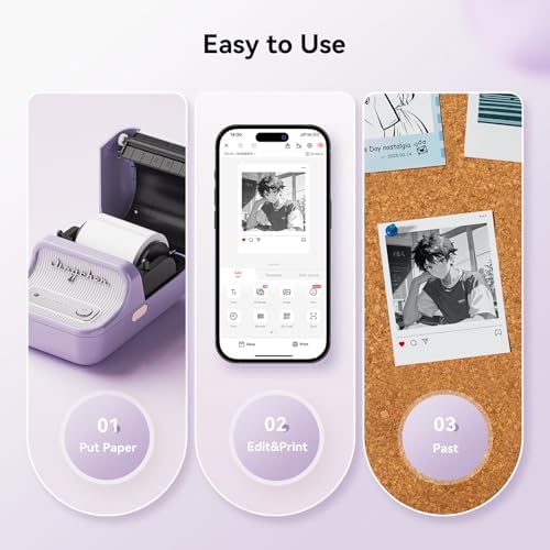 NIIMBOT B21 Pro Sticker Printer, 300DPI, Fun APP, Portable Inkless Label Printer, Bluetooth Sticker Maker for DIY Crafts, Notes, Scrapbook, Photo, Custom Labels & Gifts,Home Organization (Violet) - Image 3