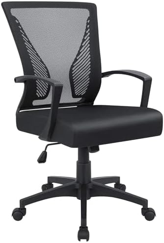 Furmax Office Chair,Ergonomic Computer Desk Mesh Chair,Lumbar Support,Black by Furmax