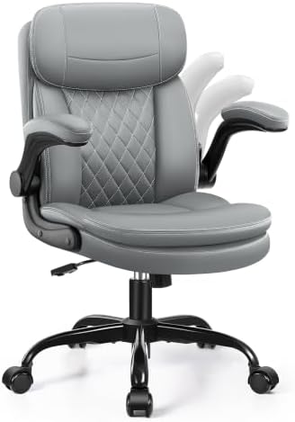 Leather Office Chair, Computer Desk Chair with Dual Back Support by StellaMia