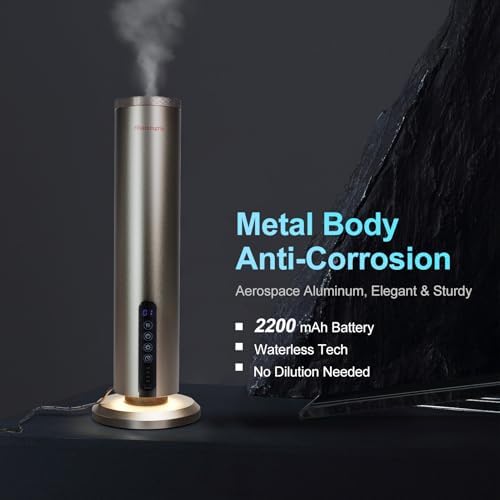 Waterless Hotel Scent Diffuser Waterless Essential Oil Aromatherapy Diffuser with Timer, 1500 Sq Ft Coverage Fit for Home, Office, Large Space, Bedroom & Spa-Champagne - Image 2