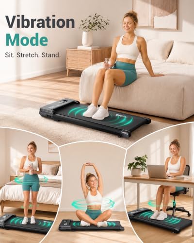 Walking Pad with Vibration Plates, 3 in 1 Walking Vibration Pad, Walking Pad with Incline, Under Desk Walking Pad with Remote Control and LED Display for Home Small Space - Image 2