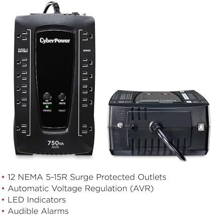 CyberPower AVRG750U AVR UPS Battery Backup and Surge Protector - Image 2