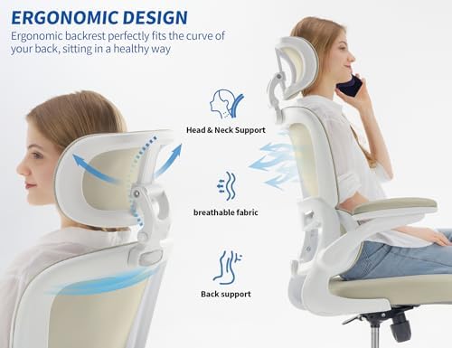TRALT Ergonomic Office Chair Desk Chair with Adjustable Lumbar Support - Image 3