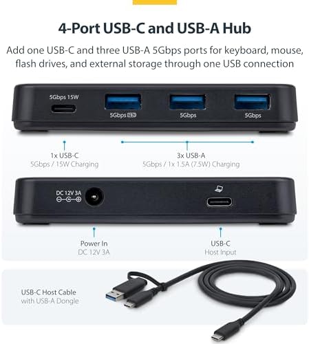 StarTech 4-Port USB-C & USB-A Hub, 5Gbps, 36W, NA (311NA-USB-HUB) - Image 2