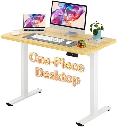 SANODESK One-Piece Electric Height Adjustable Standing Desk 48''x 24'' by sanodesk