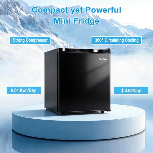 COSTWAY 1.7 Cu.Ft Mini Fridge with Compartment for Dorm Office Bedroom - Image 3
