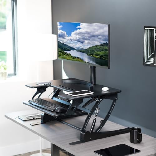 VIVO Black 32 inch Standing Desk Converter, DESK-V000VS - Image 2