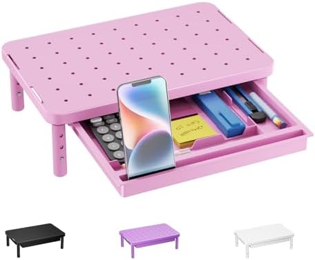 WALI Computer Monitor Stand with Storage, Monitor Riser 3 Height Adjustable by WALI