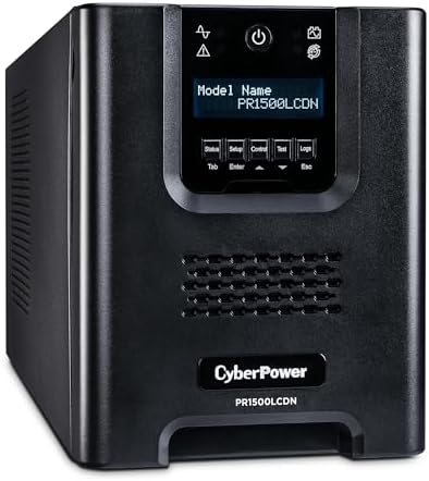 CyberPower PR1500LCDN 15A Smart App Sinewave UPS Battery Backup and Surge Protector, 1500VA/1500W, 8 Outlets, AVR, Mini-Tower, Pre-Installed RMCARD205, UL Certified by Unknown