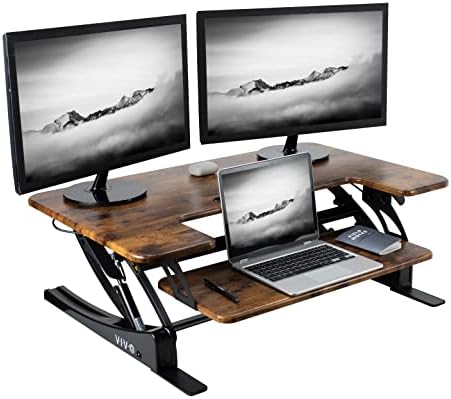VIVO Rustic Vintage Brown 36 inch Standing Desk Converter, DESK-V000VN by VIVO
