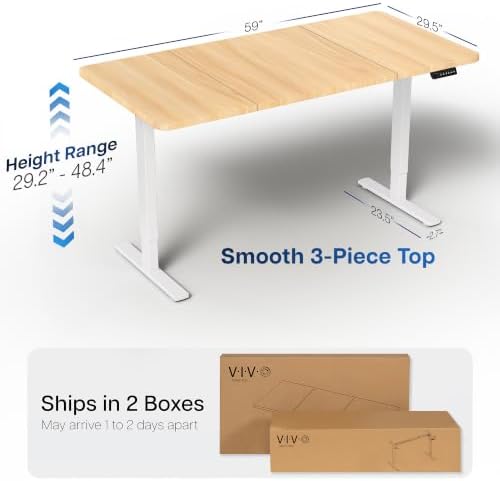 VIVO Light Wood 60 x 30 in Standing Desk, DESK-KIT-1W6C-30 - Image 3