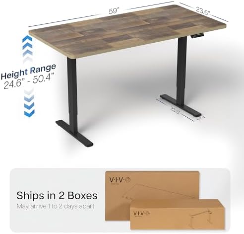 VIVO Reclaimed Wood 60 x 24 in Standing Desk, DESK-KIT-2B6P - Image 3