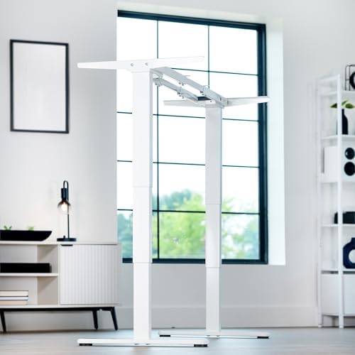 VIVO Electric Dual Motor Stand Up Desk Frame for 40 to 85 inch Table Tops, Frame Only, 3 Stage Height Adjustable DIY Workstation with Memory Controller, White, DESK-V103EW - Image 2