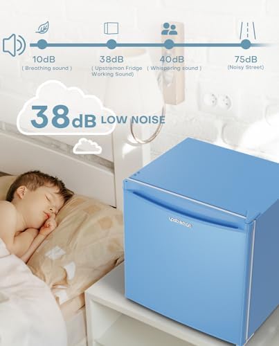 Upstreman 1.7 Cu.ft Mini Fridge with Freezer, Blue-FR17 - Image 4