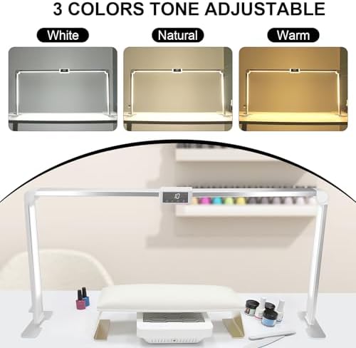 Nail Desk Light,Touch Screen LED Desk Lamp for Nails Tech,Foldable Table Lamp for Nail Art Salon Manicure,Makeup,Eyelash Extensions,Tattoo Lighting,3 Colors Light, Adjustable Brightnes - Image 4