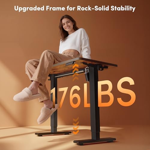 FEZIBO 40" Small Electric Standing Desk Height Adjustable Desk Rustic Brown - Image 4