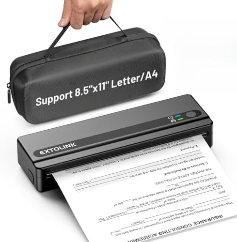 Portable Wireless Printer for Travel, Inkless Thermal Printer 2600mAh by EXTOLINK